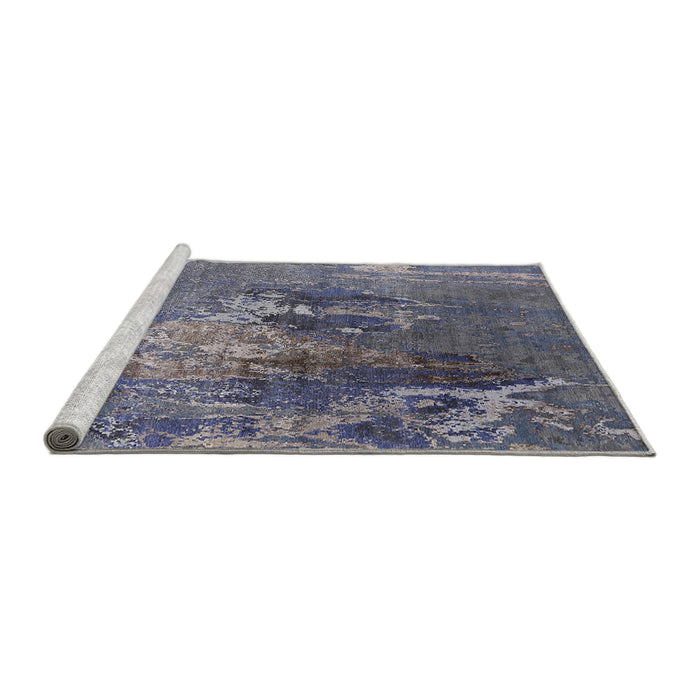 Sideview of Machine Washable Industrial Modern Purple Navy Blue Rug, wshurb1456