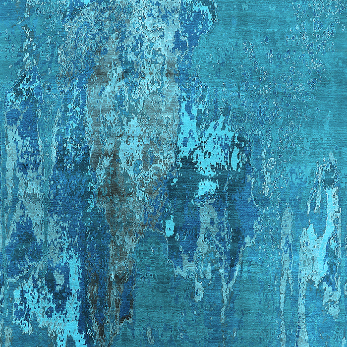 Machine Washable Oriental Light Blue Industrial Rug, wshurb1456lblu