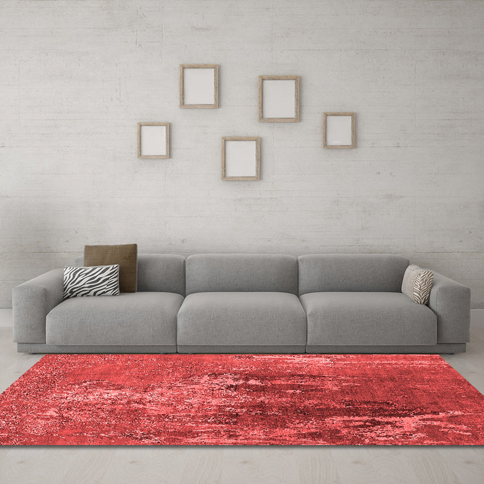 Industrial Red Washable Rugs