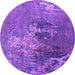 Round Oriental Purple Industrial Rug, urb1456pur