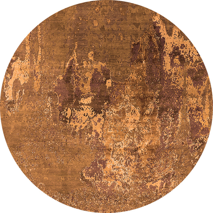 Round Oriental Orange Industrial Rug, urb1456org