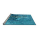 Sideview of Machine Washable Oriental Light Blue Industrial Rug, wshurb1456lblu