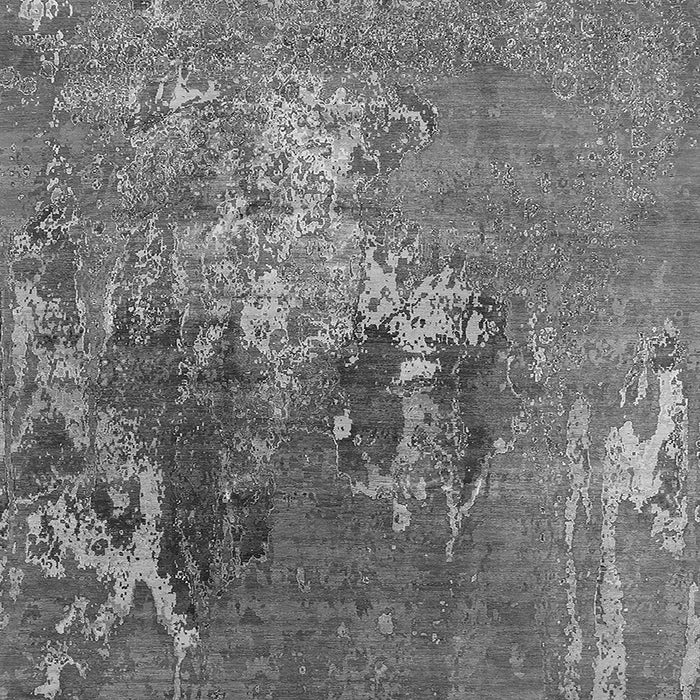 Square Machine Washable Oriental Gray Industrial Rug, wshurb1456gry