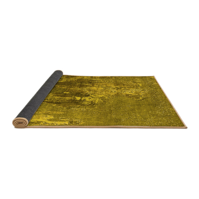 Sideview of Oriental Yellow Industrial Rug, urb1456yw