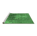 Sideview of Machine Washable Oriental Emerald Green Industrial Area Rugs, wshurb1456emgrn