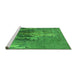 Sideview of Machine Washable Oriental Green Industrial Area Rugs, wshurb1456grn