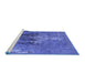 Sideview of Machine Washable Oriental Blue Industrial Rug, wshurb1456blu