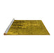 Sideview of Machine Washable Oriental Yellow Industrial Rug, wshurb1456yw