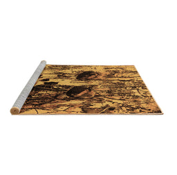 Sideview of Machine Washable Oriental Brown Industrial Rug, wshurb1457brn