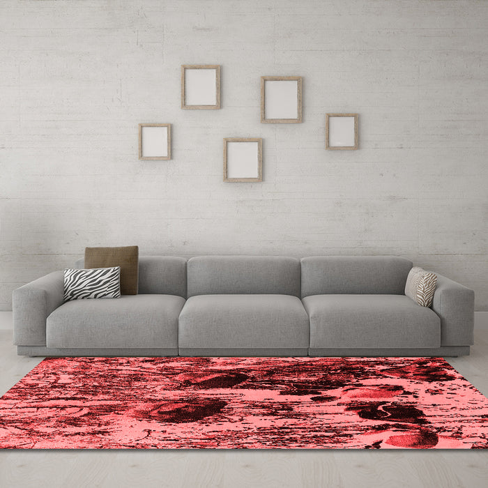 Industrial Red Washable Rugs