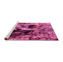 Sideview of Machine Washable Oriental Pink Industrial Rug, wshurb1457pnk