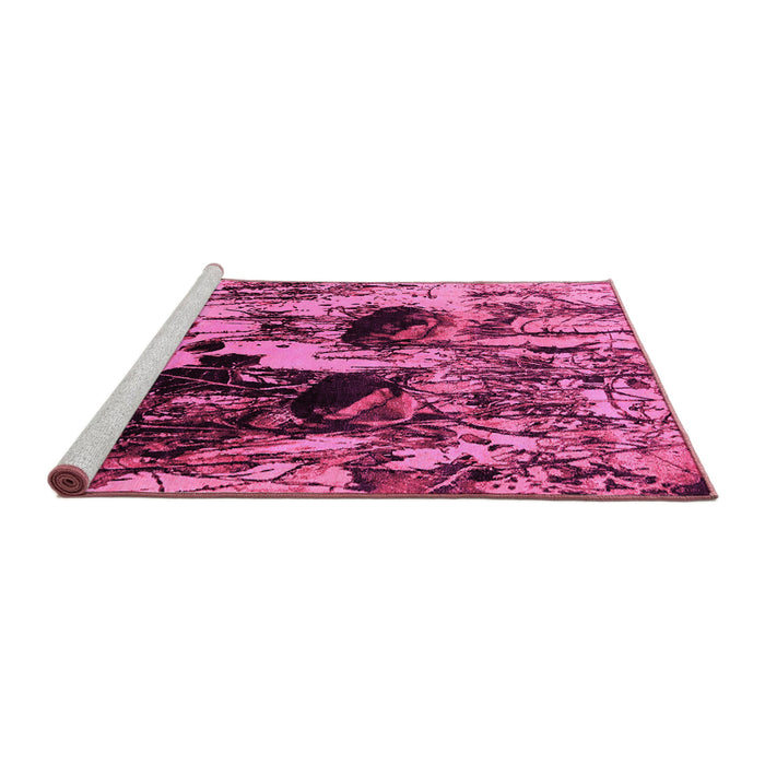 Sideview of Machine Washable Oriental Pink Industrial Rug, wshurb1457pnk