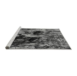 Sideview of Machine Washable Oriental Gray Industrial Rug, wshurb1457gry