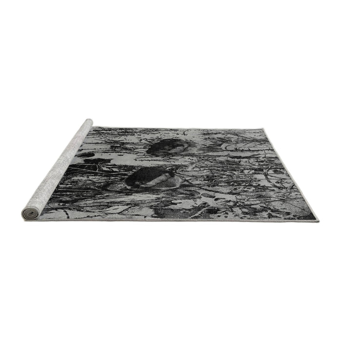 Sideview of Machine Washable Oriental Gray Industrial Rug, wshurb1457gry