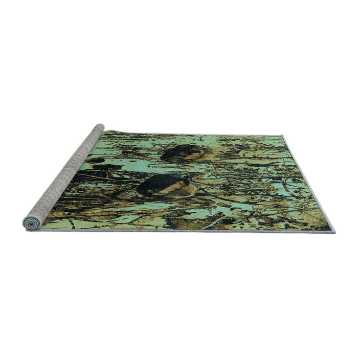 Sideview of Machine Washable Oriental Light Blue Industrial Rug, wshurb1457lblu