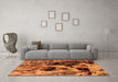 Machine Washable Oriental Orange Industrial Area Rugs in a Living Room, wshurb1457org