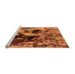 Sideview of Machine Washable Oriental Orange Industrial Area Rugs, wshurb1457org