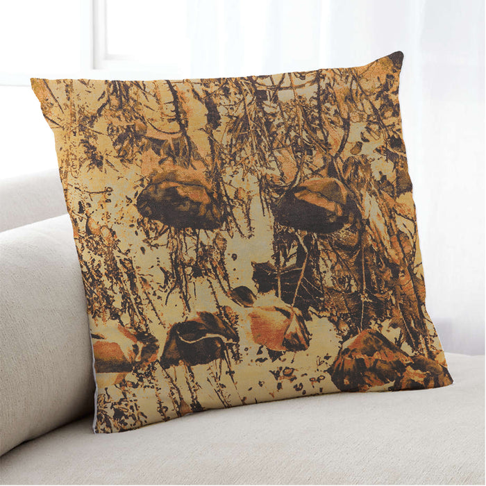 Lifestyle Image of Mid-Century Modern Urban Square Vermilion Red Throw Pillow, 18 inch by 18 inch, pwurb1457