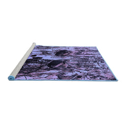 Sideview of Machine Washable Oriental Blue Industrial Rug, wshurb1457blu