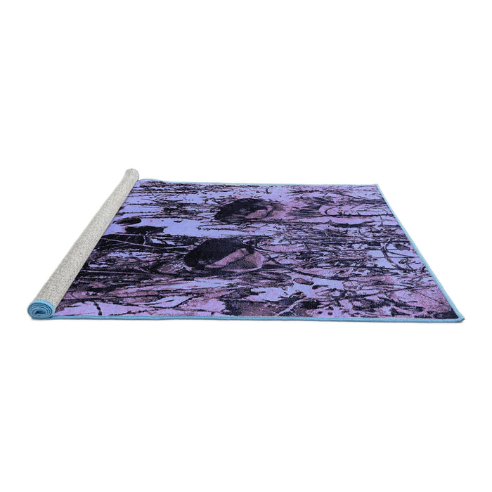 Sideview of Machine Washable Oriental Blue Industrial Rug, wshurb1457blu