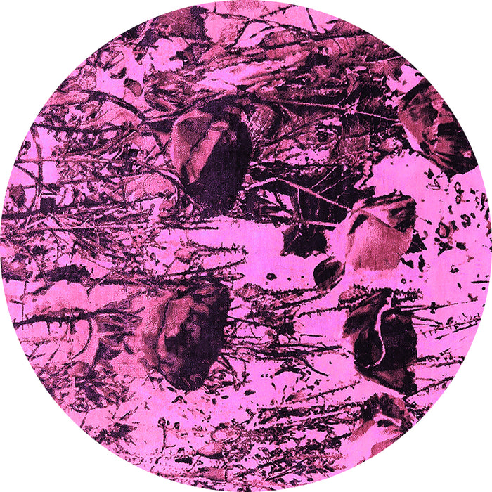 Round Machine Washable Oriental Purple Industrial Area Rugs, wshurb1457pur