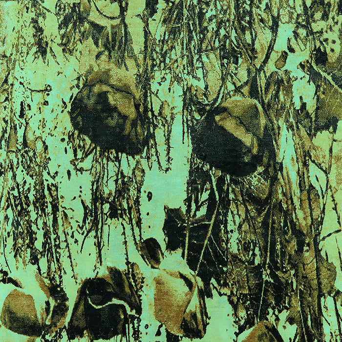 Machine Washable Oriental Turquoise Industrial Area Rugs, wshurb1457turq