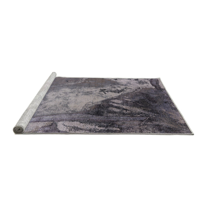 Sideview of Machine Washable Industrial Modern Gray Rug, wshurb1458