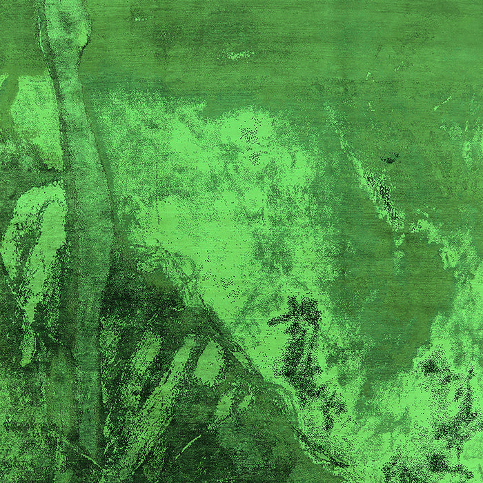 Machine Washable Oriental Green Industrial Area Rugs, wshurb1458grn