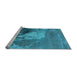 Sideview of Machine Washable Oriental Light Blue Industrial Rug, wshurb1458lblu