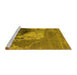 Sideview of Machine Washable Oriental Yellow Industrial Rug, wshurb1458yw