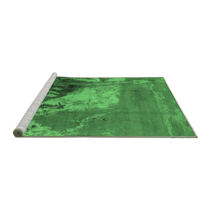 Sideview of Machine Washable Oriental Emerald Green Industrial Area Rugs, wshurb1458emgrn