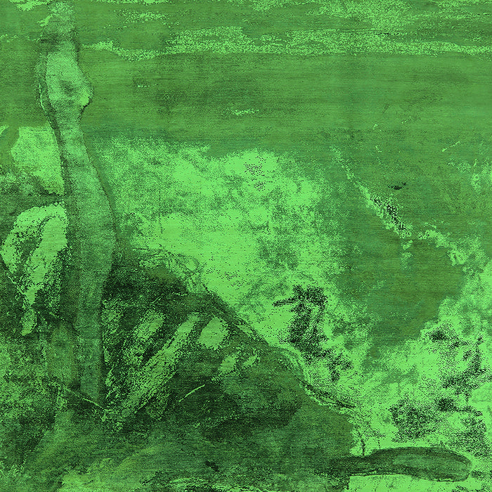 Square Oriental Green Industrial Rug, urb1458grn