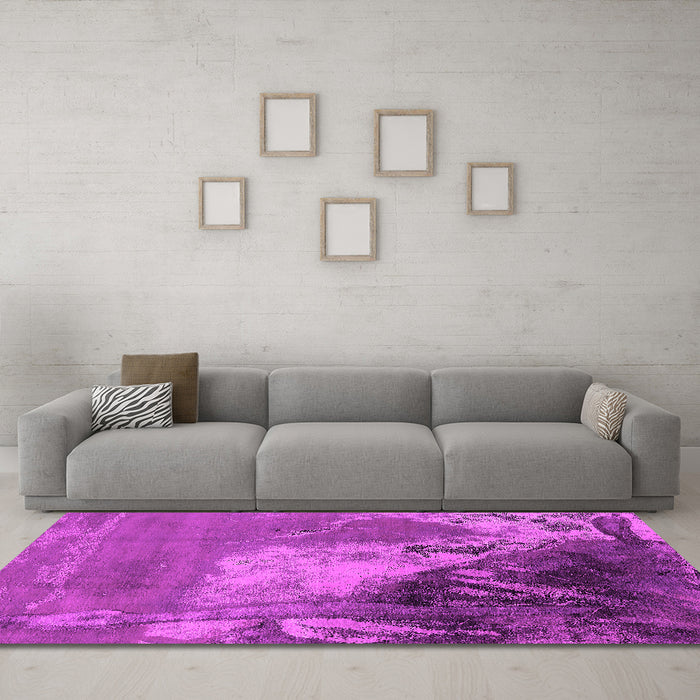 Machine Washable Oriental Pink Industrial Rug in a Living Room, wshurb1458pnk