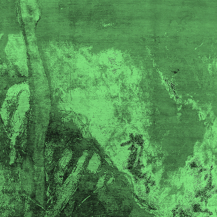 Machine Washable Oriental Emerald Green Industrial Area Rugs, wshurb1458emgrn