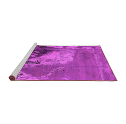 Sideview of Machine Washable Oriental Pink Industrial Rug, wshurb1458pnk