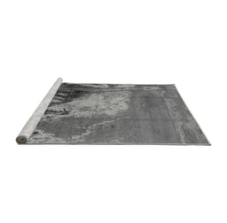 Sideview of Machine Washable Oriental Gray Industrial Rug, wshurb1458gry