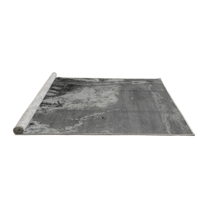 Sideview of Machine Washable Oriental Gray Industrial Rug, wshurb1458gry