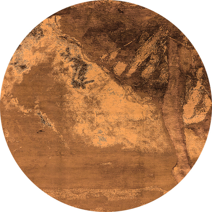 Round Oriental Orange Industrial Rug, urb1458org