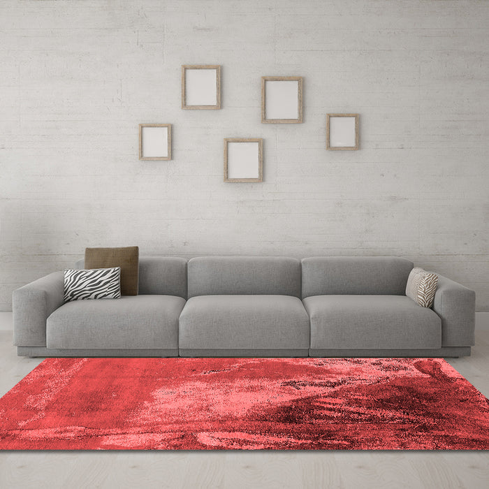 Industrial Red Washable Rugs