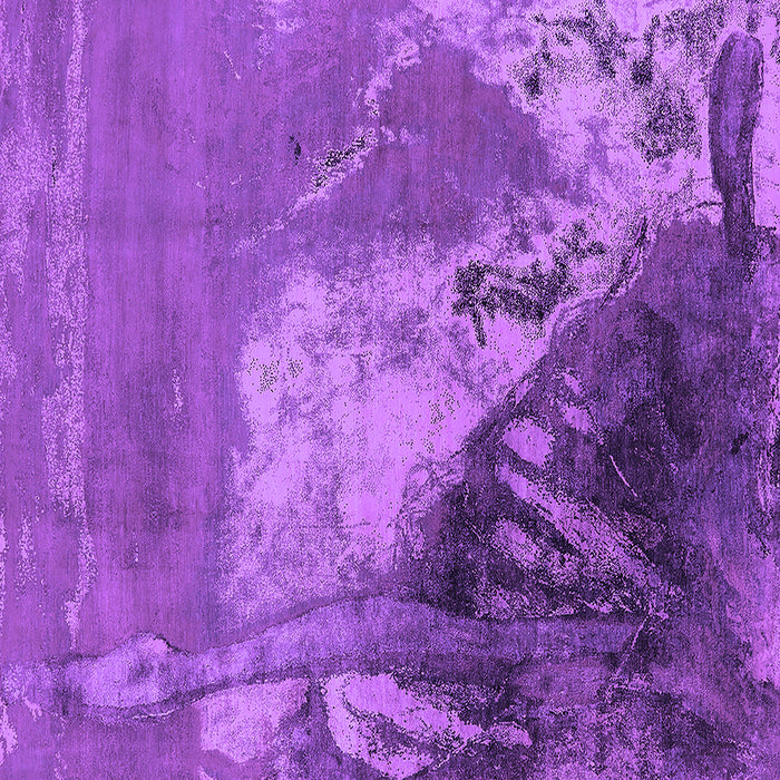 Square Machine Washable Oriental Purple Industrial Area Rugs, wshurb1458pur