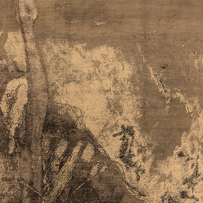 Machine Washable Oriental Brown Industrial Rug, wshurb1458brn