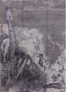 Mid-Century Modern Gray Oriental Rug, urb1458