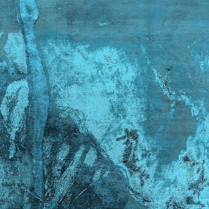 Machine Washable Oriental Light Blue Industrial Rug, wshurb1458lblu