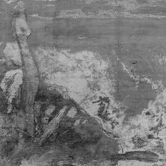 Square Oriental Gray Industrial Rug, urb1458gry