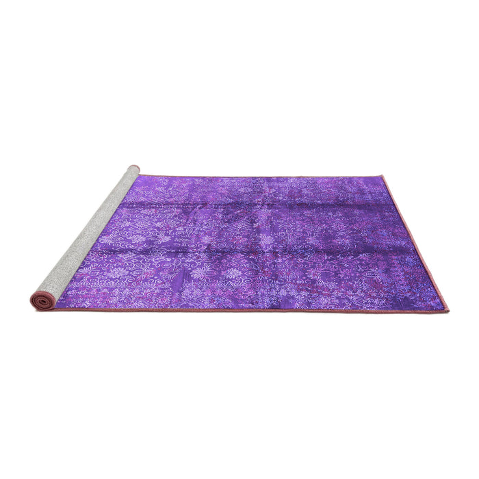 Sideview of Machine Washable Oriental Purple Industrial Area Rugs, wshurb1459pur