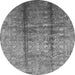 Round Oriental Gray Industrial Rug, urb1459gry