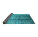 Sideview of Oriental Turquoise Industrial Rug, urb1459turq