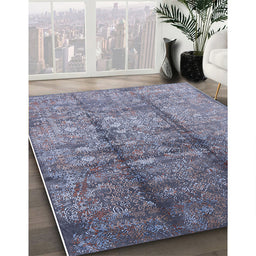 Mid-Century Modern Purple Oriental Rug in Family Room, urb1459