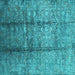 Square Oriental Turquoise Industrial Rug, urb1459turq