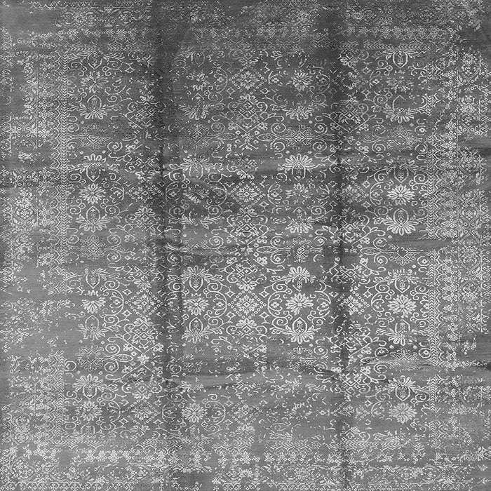 Square Machine Washable Oriental Gray Industrial Rug, wshurb1459gry